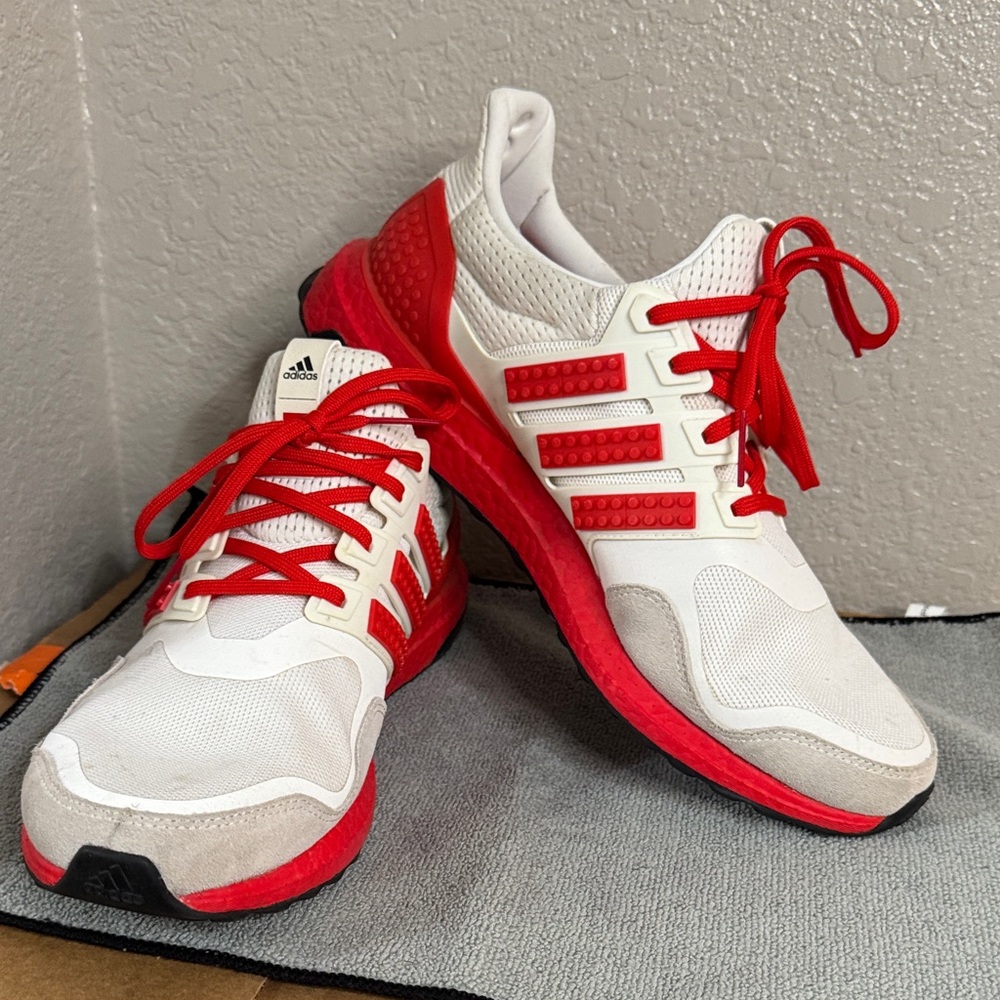 Adidas Men's Athletic Shoes in Red and White